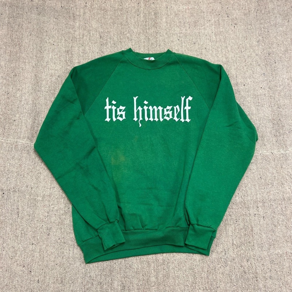 Vintage Tis Himself Sweatshirt Mens Large Green 1980s Jerzees